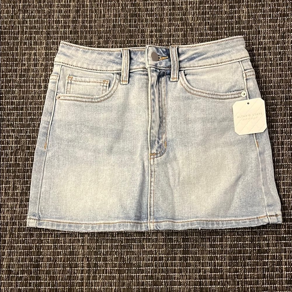 Altar'd State Light Blue Mini Skirt